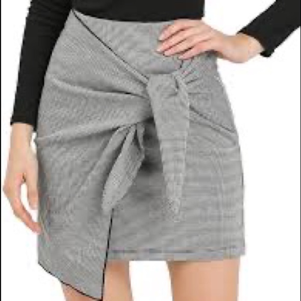 1. Asymmetrical Plaid Wrap Mini Skirt